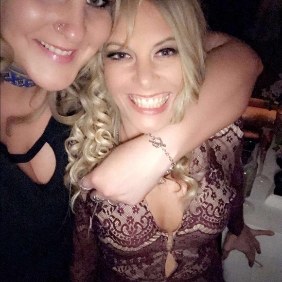 Deep Plunge V-neck dark purple lacey mini dress - Picture 5 of 8